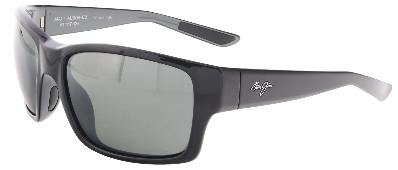 Maui Jim MJ0604S001 Bold Black Gloss Frame Sunglasses Grey Polarized
