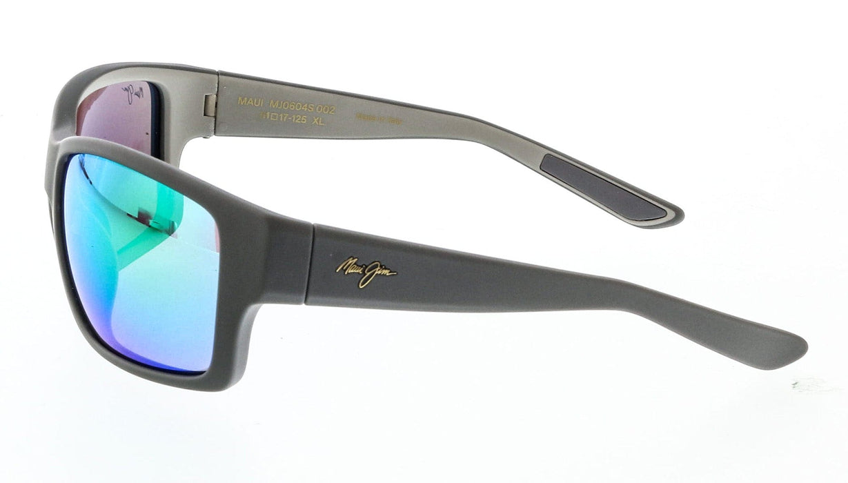 Maui Jim MJ0604S002 Sleek Matte Grey Frame Sunglasses Vibrant Green