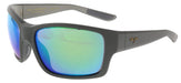Maui Jim MJ0604S002 Sleek Matte Grey Frame Sunglasses Vibrant Green