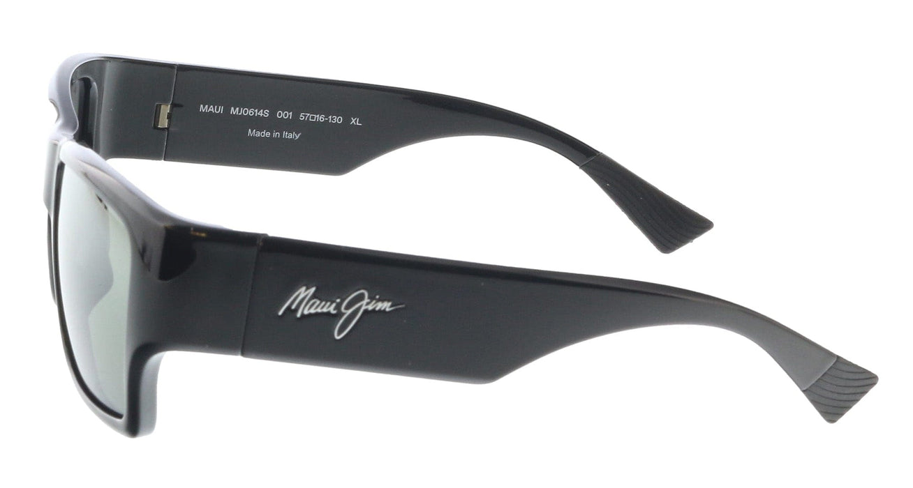 Maui Jim MJ0614S001 Men's Wrap Polarized Sunglasses in Gloss Black Neutral