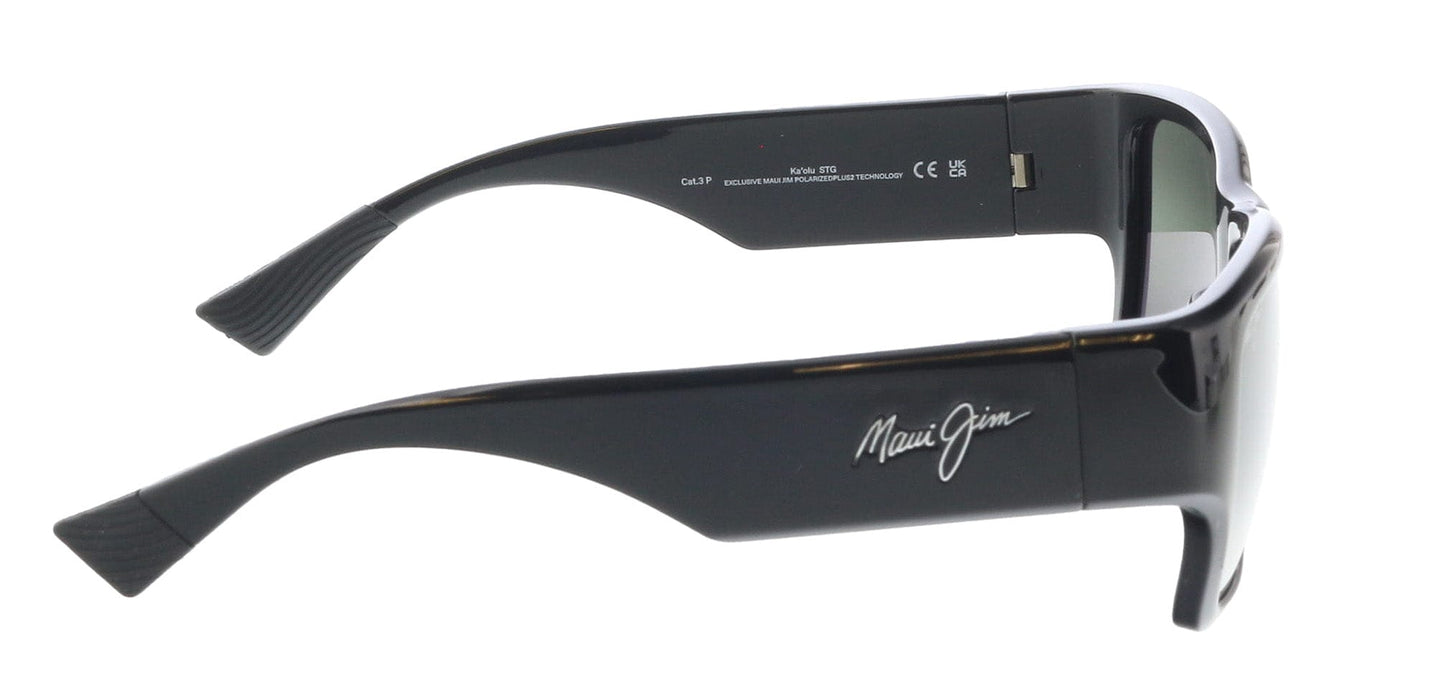 Maui Jim MJ0614S001 Men's Wrap Polarized Sunglasses in Gloss Black Neutral
