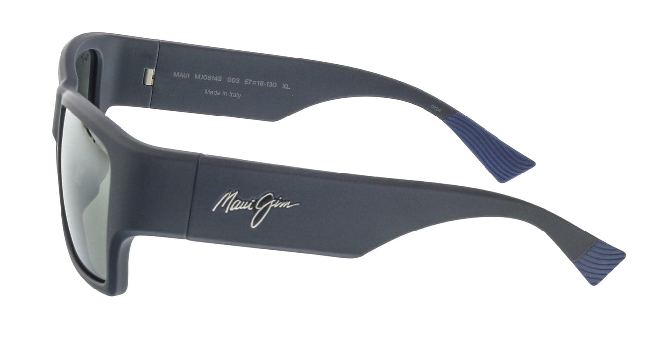 Maui Jim MJ0614S003 Matte Blue Wrap Sunglasses Neutral Grey Lenses Bold