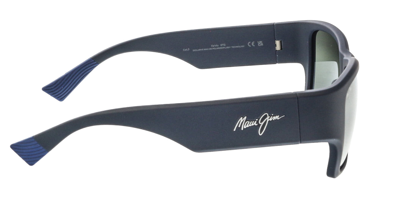 Maui Jim MJ0614S003 Matte Blue Wrap Sunglasses Neutral Grey Lenses Bold