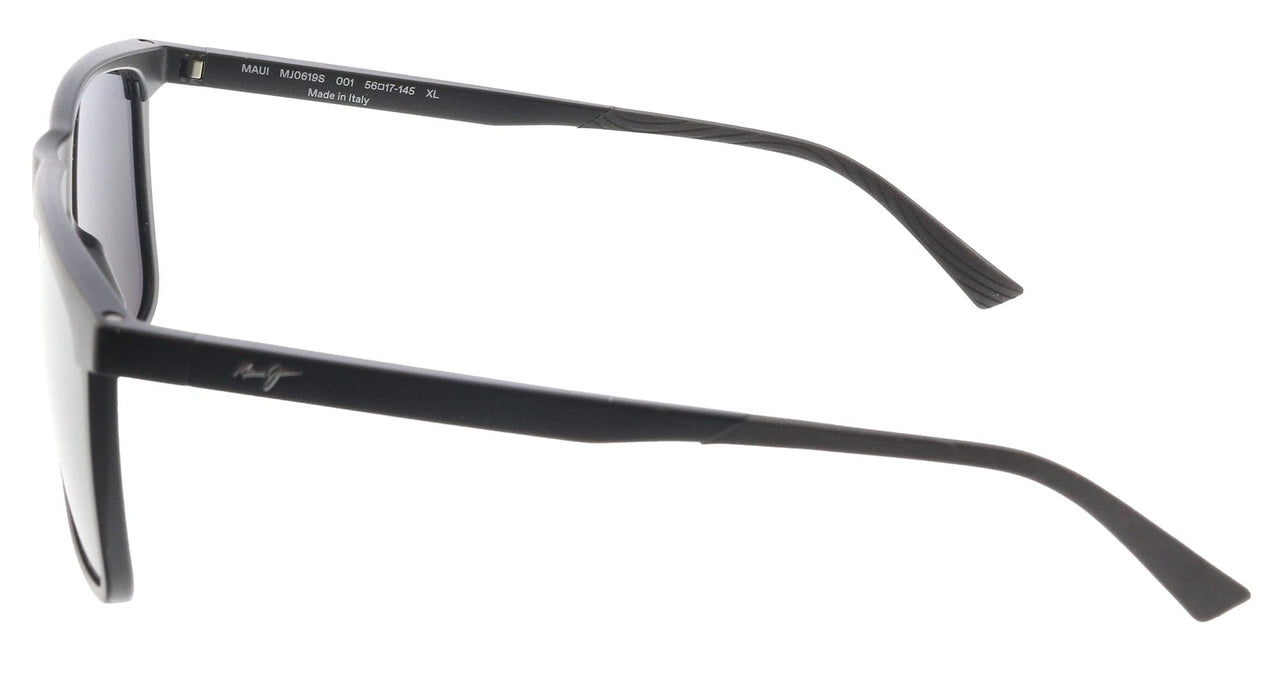 Maui Jim MJ0619S001 Sleek Modern Edge: Matte Black Polarized Rectangular