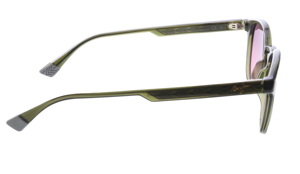 Maui Jim MJ0636S003 Round Polarized Sunglasses Translucent Green Frame