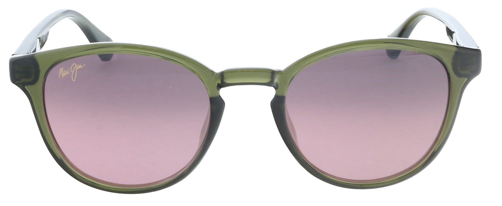 Maui Jim MJ0636S003 Round Polarized Sunglasses Translucent Green Frame