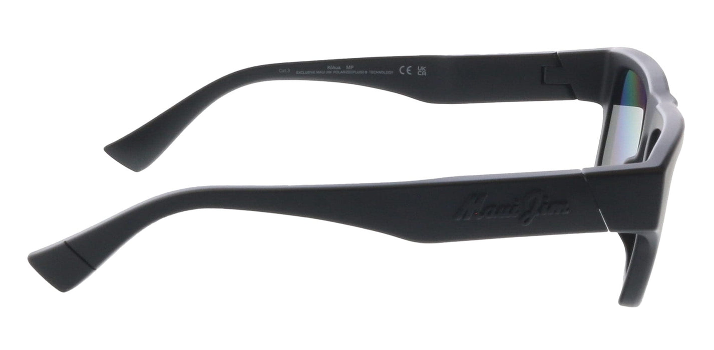 Maui Jim MJ0638S001 Square Polarized Sunglasses Matte Black Frame