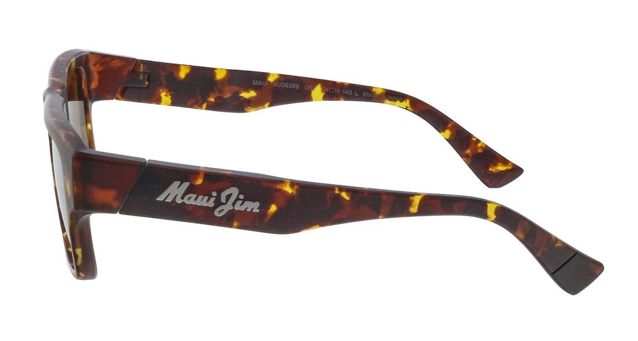 Maui Jim MJ0638S002 Rectangle Polarized Sunglasses Havana Acetate Frame