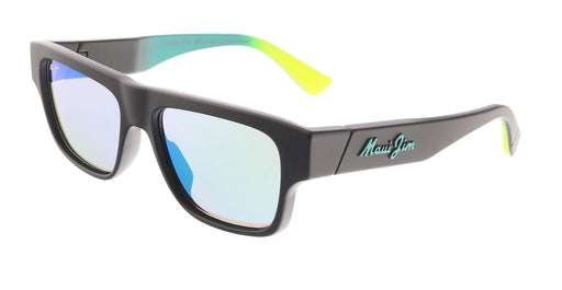 Maui Jim MJ0638S004 Rectangle Polarized Sunglasses Matte Black Frame