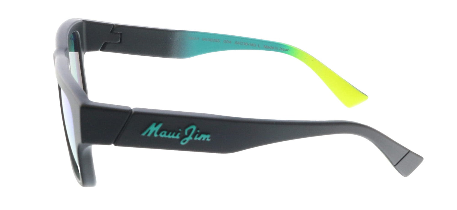 Maui Jim MJ0638S004 Rectangle Polarized Sunglasses Matte Black Frame