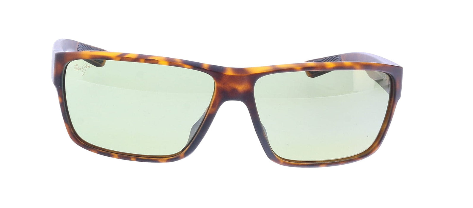 Maui Jim MJ0661S004 Matte Dark Havana Wrap Sunglasses Green Polarized
