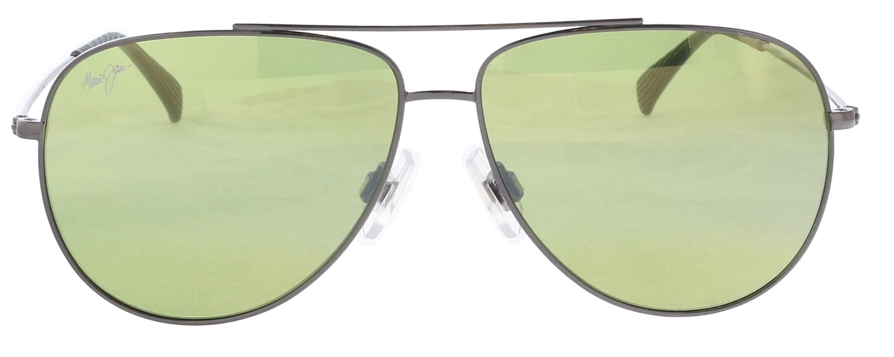 Maui Jim MJ0665S002 Titanium Aviator Sunglasses Green Gradient Polarized