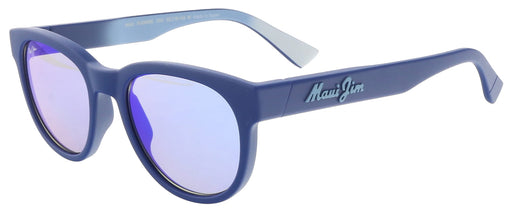 Maui Jim MJ0668S-003 Matte Navy Round Sunglasses Blue Hawaii Mirror Lens