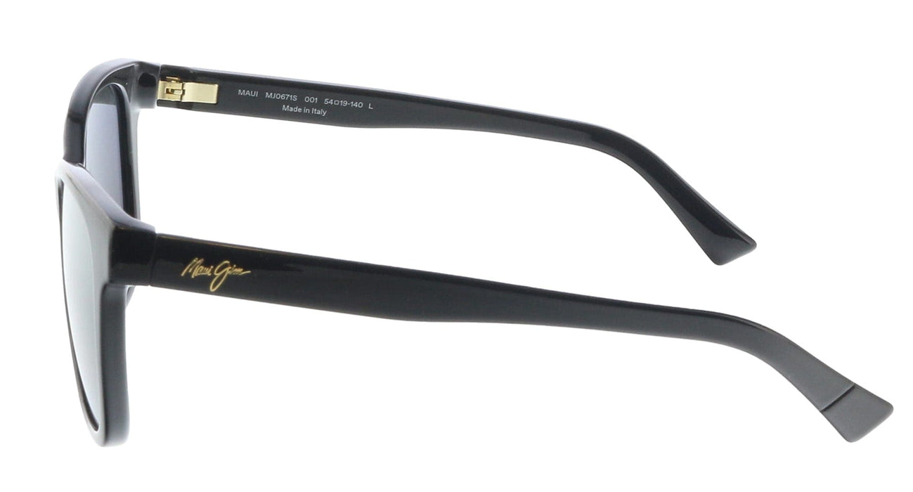 Maui Jim MJ0671S-001 Glossy Black Cat-Eye Grey Polarized Gradient