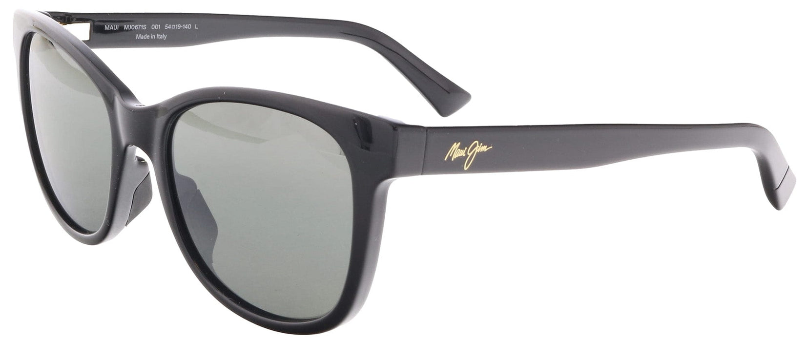 Maui Jim MJ0671S-001 Glossy Black Cat-Eye Grey Polarized Gradient
