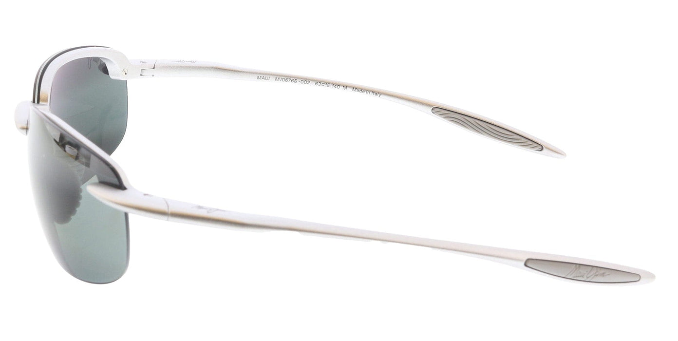 Maui Jim MJ0676S-002 Sporty Silver Rimless Grey Maui Ultra Lenses