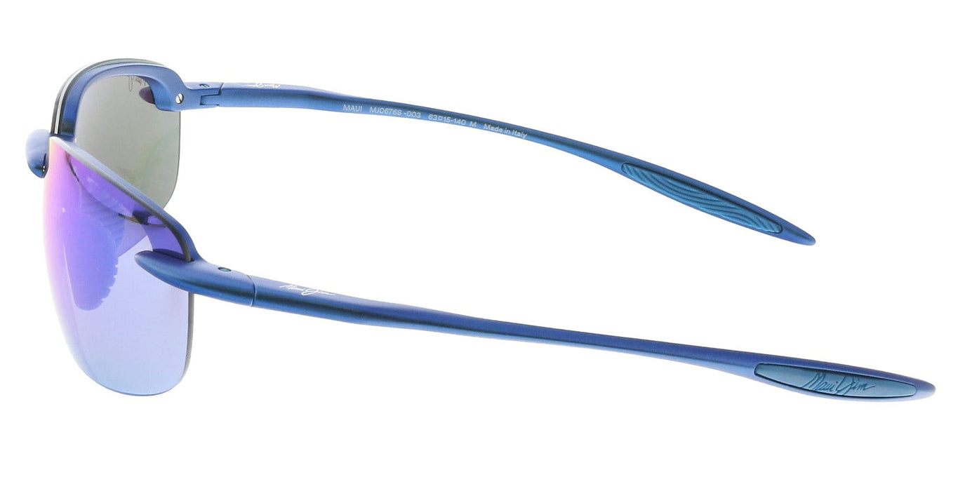 Maui Jim MJ0676S-003 Sleek Blue Rimless Sports Blue Mirror Lenses