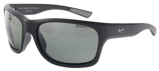 Maui Jim MJ0681S-001 Sleek Matte Black Wrap Grey Polarized