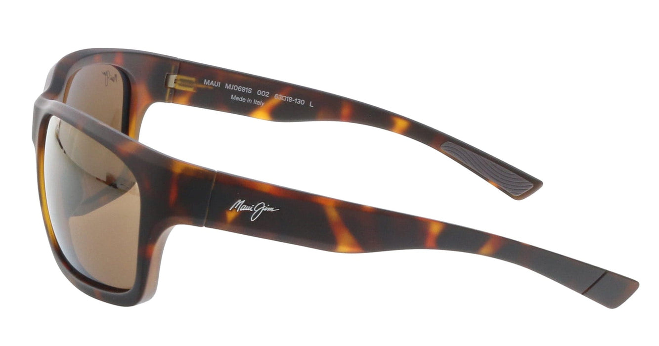 Maui Jim MJ0681S-002 Sleek Havana Wrap Bronze Polarized