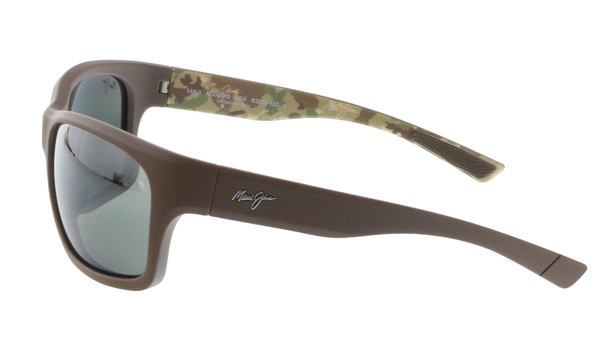 Maui Jim MJ0681S-004 Elegant Matte Brown Wrap Grey Polarized