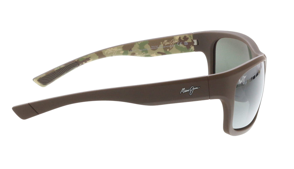 Maui Jim MJ0681S-004 Elegant Matte Brown Wrap Grey Polarized