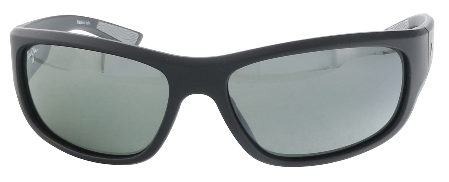 Maui Jim MJ0682S-001 Sleek Black Rectangular Wrap Gradient Grey Polarized