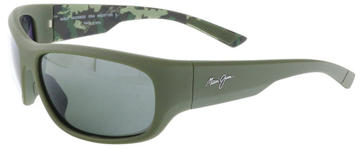 Maui Jim MJ0682S-004 Sporty Matte Green Rectangular Wrap Grey Polarized