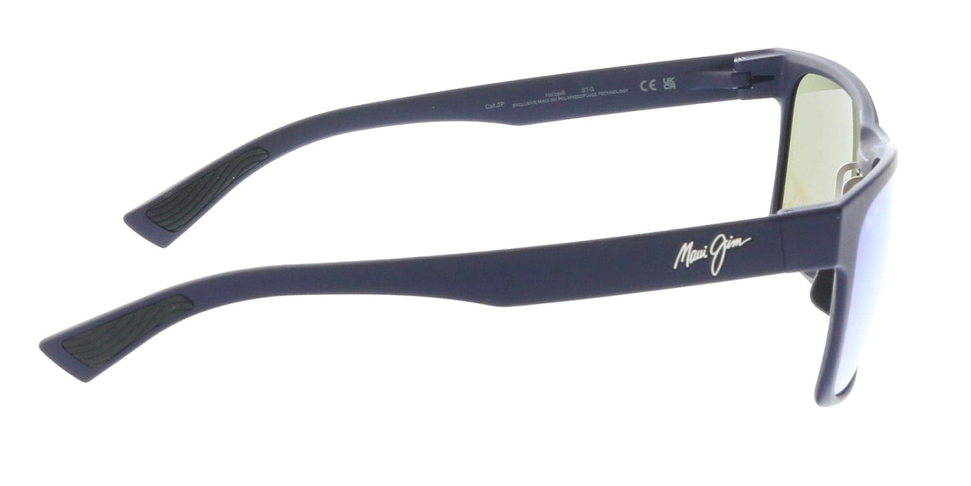 Maui Jim MJ0683S-003 Matte Blue Frame Square Blue Hawaii Mirror Lens