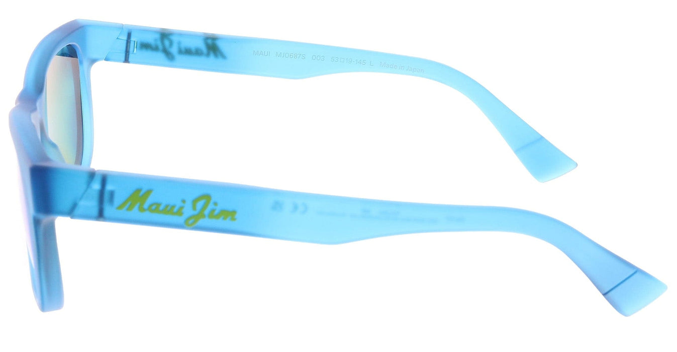 Maui Jim MJ0687S-003 Vibrant Teal Square Sunglasses Blue Mirror Polarized