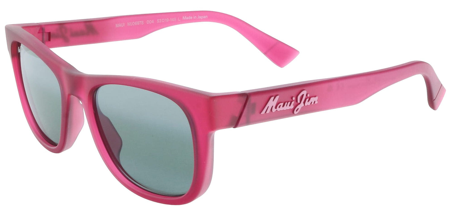 Maui Jim MJ0687S-004 Fuchsia Transparent Square Sunglasses Grey Polarised