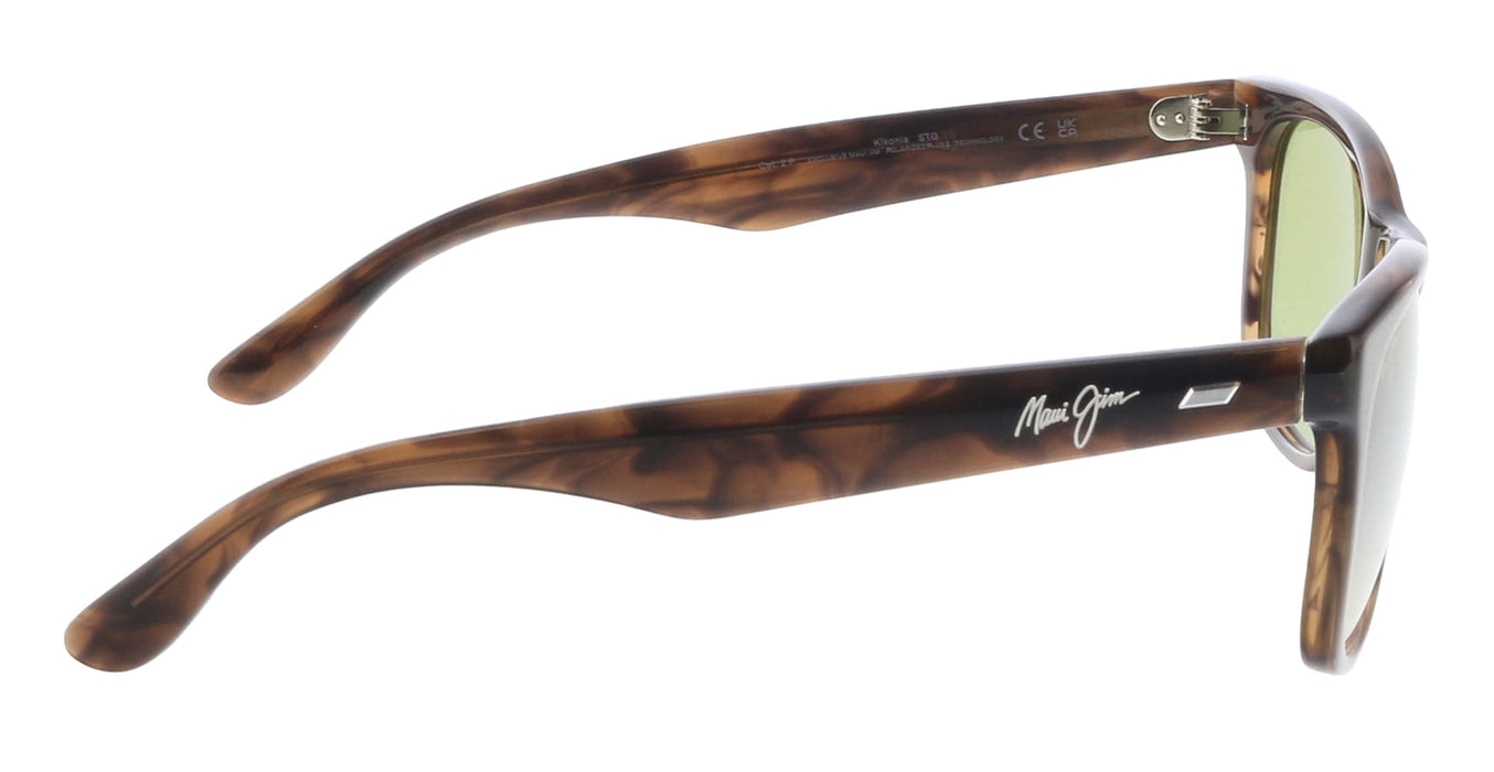 Maui Jim MJ0692S-003 Glossy Brown Havana Square Acetate Sunglasses Green