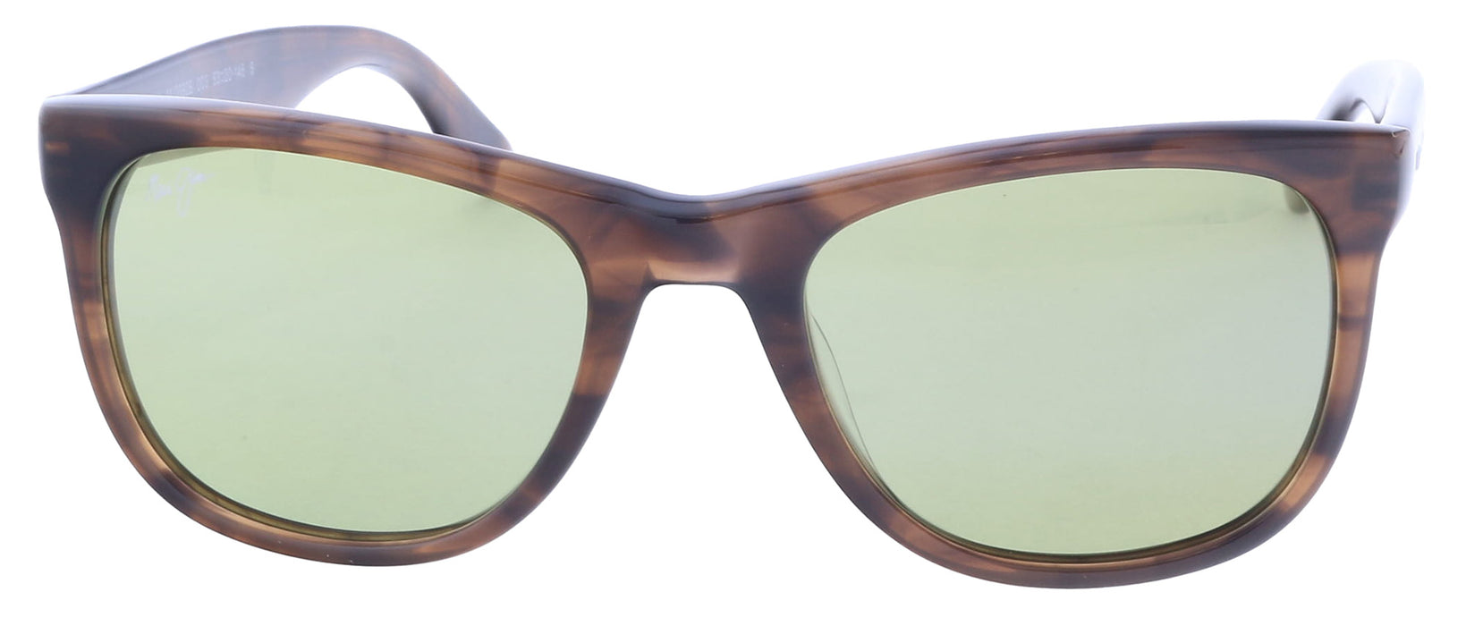 Maui Jim MJ0692S-003 Glossy Brown Havana Square Acetate Sunglasses Green