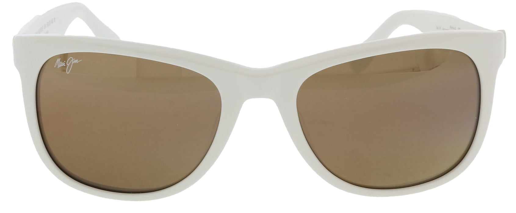 Maui Jim MJ0693S-004 Crisp White Square Acetate Sunglasses Warm Brown