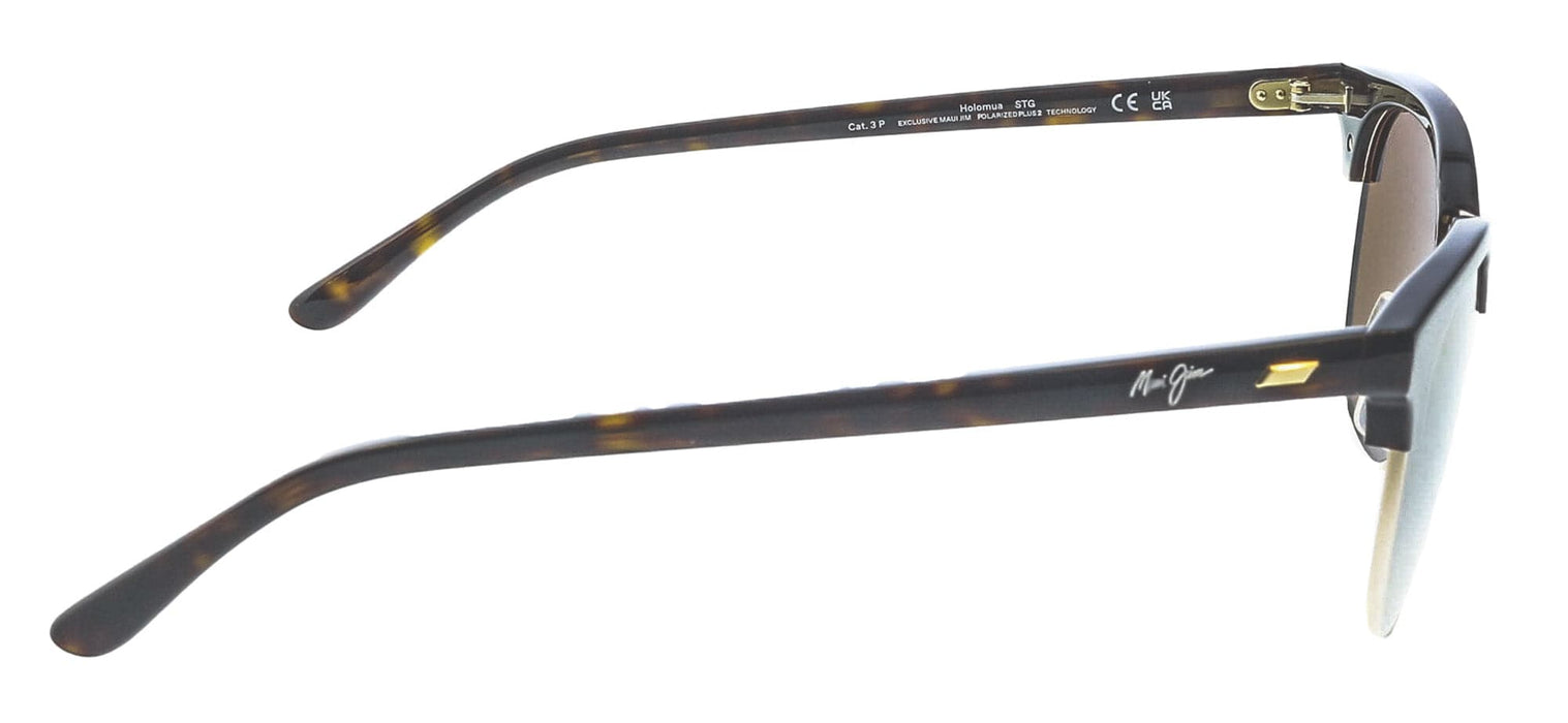 Maui Jim MJ0695S-002 Glossy Dark Havana Round Square Acetate Sunglasses