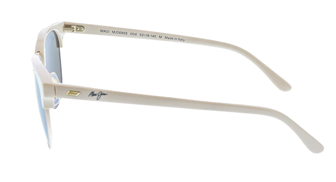 Maui Jim MJ0695S-004 Elegant Ivory Square Sunglasses Polarized Green Lenses