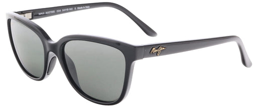Maui Jim MJ0758S-004 Shiny Black Geometric Cat-Eye Sunglasses Polarized