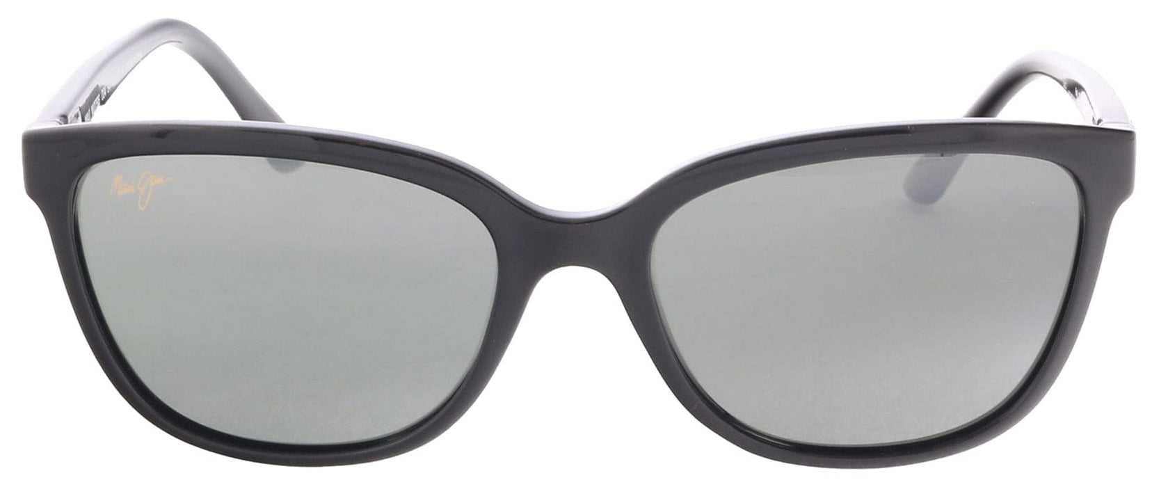 Maui Jim MJ0758S-004 Shiny Black Geometric Cat-Eye Sunglasses Polarized