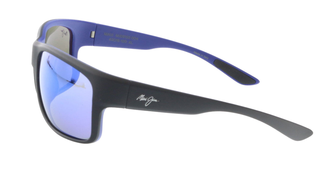 Maui Jim MJ0815S-004 Sophisticated Black Rectangular Wrap Sunglasses