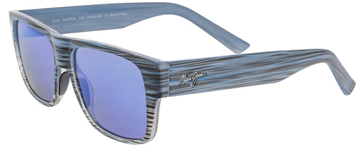 Maui Jim MJ0873S-002 Modern Blue Stripe Rectangular Sunglasses Polarized