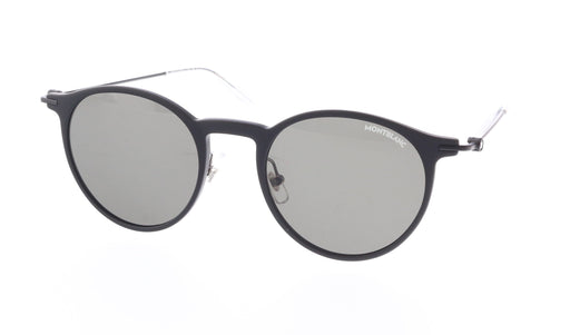 Montblanc MB0097S-009 Classic Black Round Sunglasses Minimalist Elegance