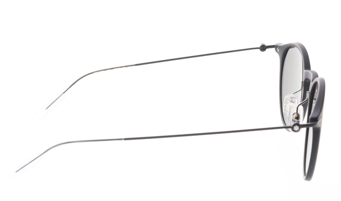 Montblanc MB0097S-009 Classic Black Round Sunglasses Minimalist Elegance