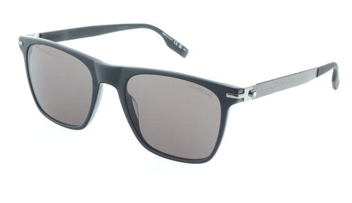 Montblanc MB0248S-001 Matte Black Square Sunglasses Modern Performance Style