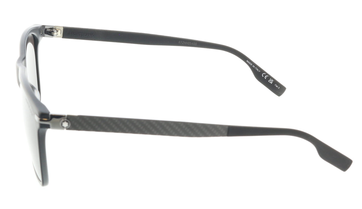 Montblanc MB0248S-001 Matte Black Square Sunglasses Modern Performance Style