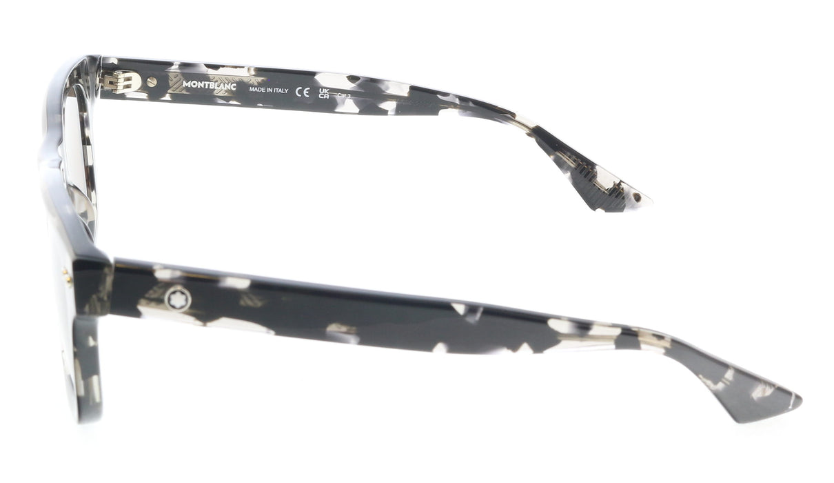 Montblanc MB0254S-008 Black & White Marble Sunglasses Bold Luxury Artistry