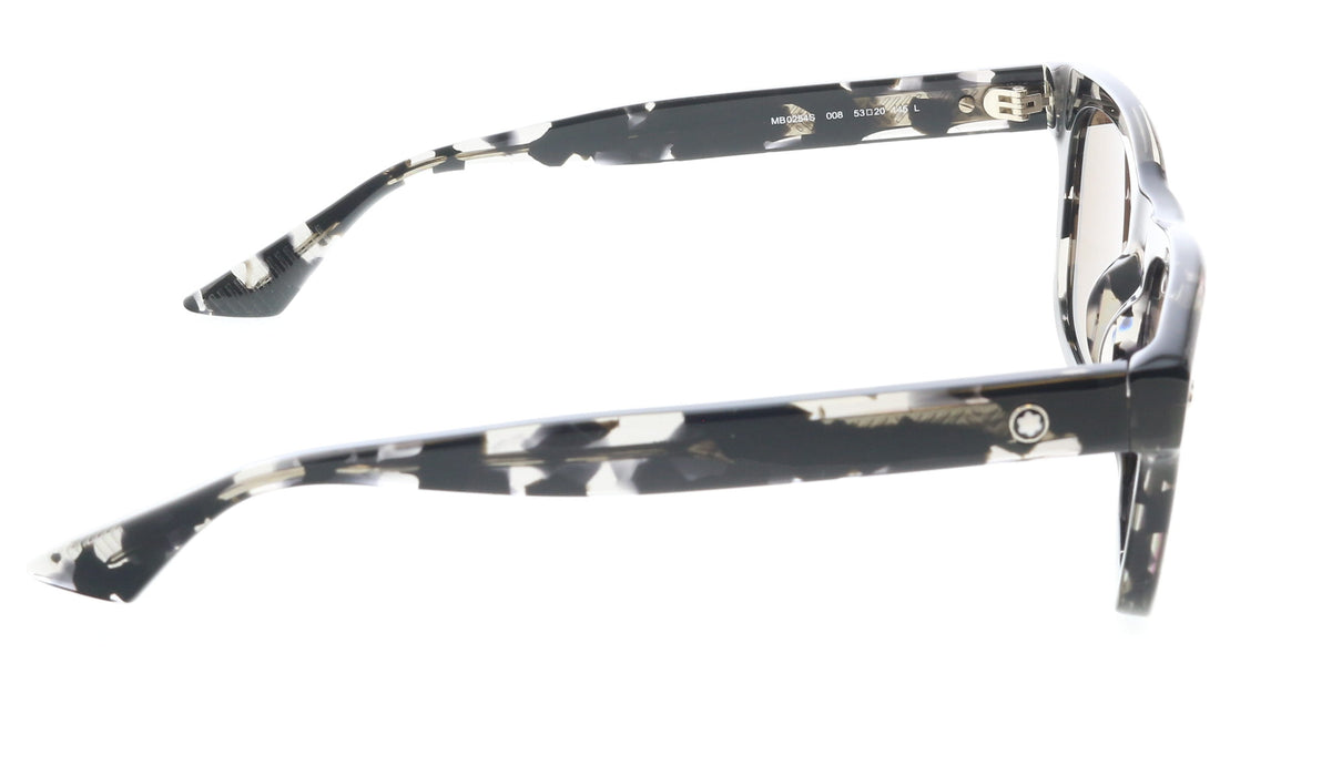 Montblanc MB0254S-008 Black & White Marble Sunglasses Bold Luxury Artistry