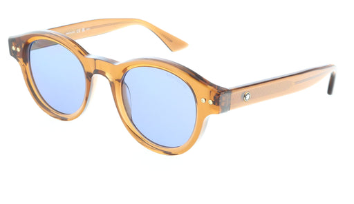 Montblanc MB0287S-003 Amber Brown Round Sunglasses Modern Luxury Craft