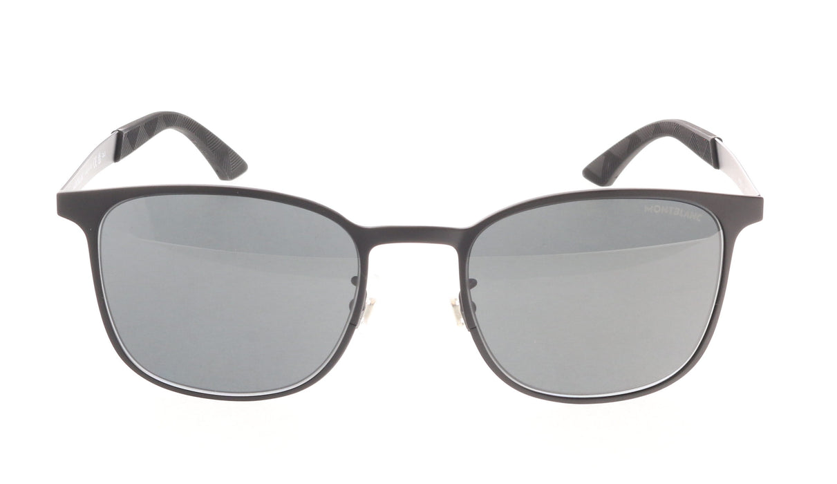 Montblanc MB0331S-001 Sleek Matte Black Sunglasses Minimalist Style