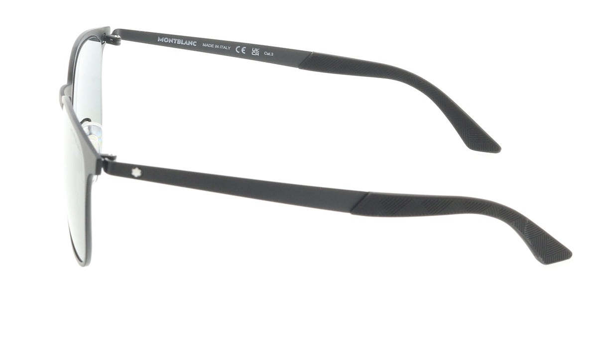 Montblanc MB0331S-001 Sleek Matte Black Sunglasses Minimalist Style