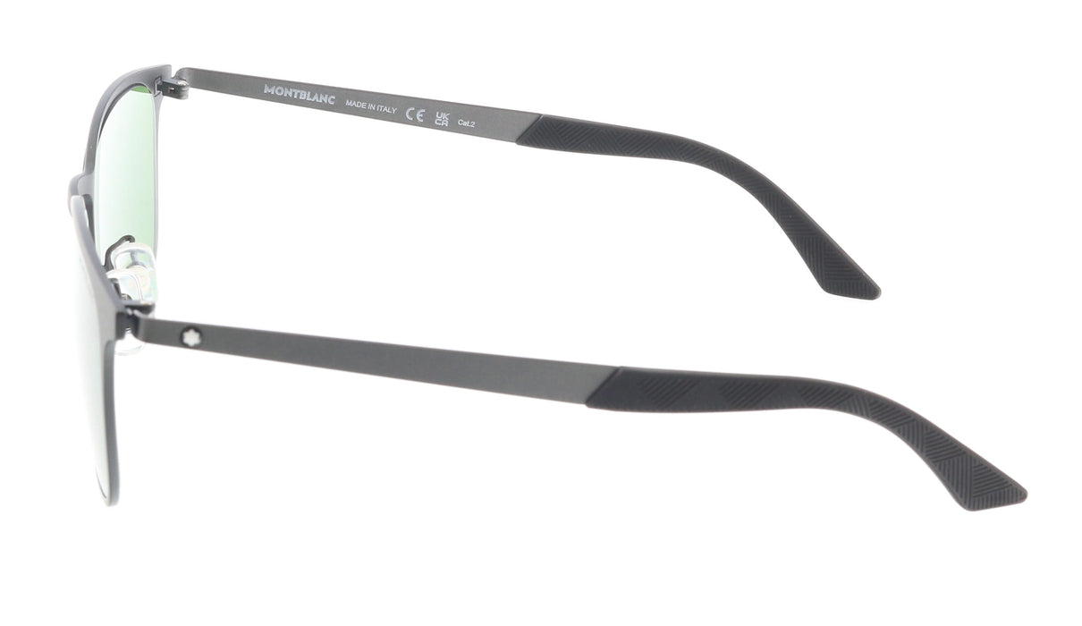 Montblanc MB0331S-002 Matte Black Modern Rectangular Sunglasses