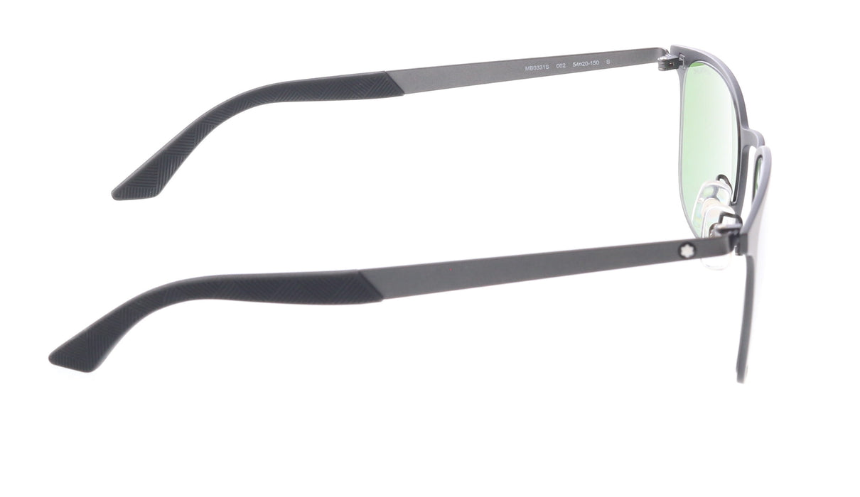 Montblanc MB0331S-002 Matte Black Modern Rectangular Sunglasses